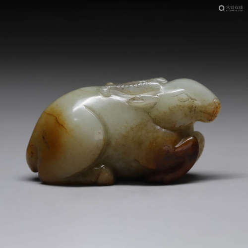 A Hetian Jade Sheep Ornament