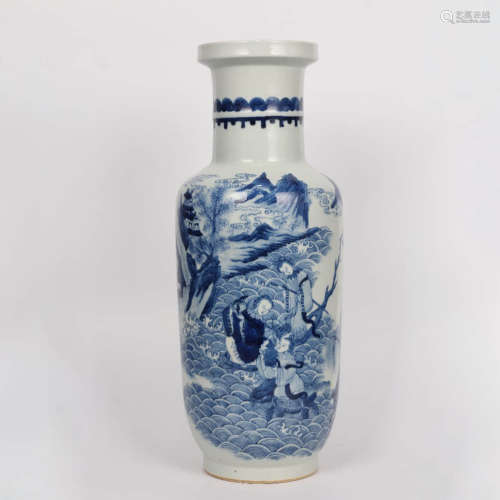 A Blue and White Figures Porcelain Vase