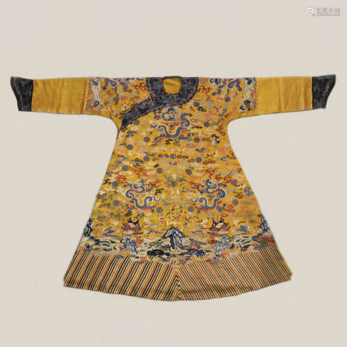A Chinese Nasha Embroidered Imperial Robe with 12 Chapters P...