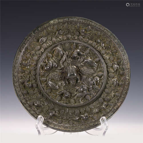 TANG BRONZE ROUND MIRROR