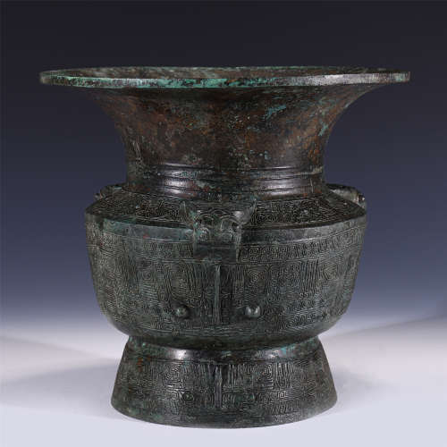 BRONZE ZUN VASE