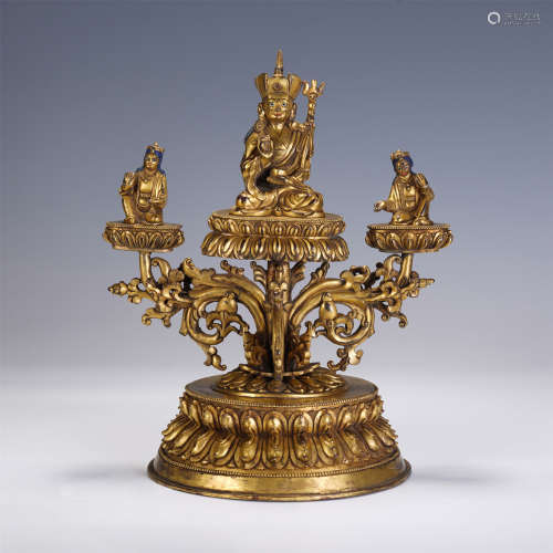 QING GILT BRONZE FIGURE OF BUDDHA STATUE