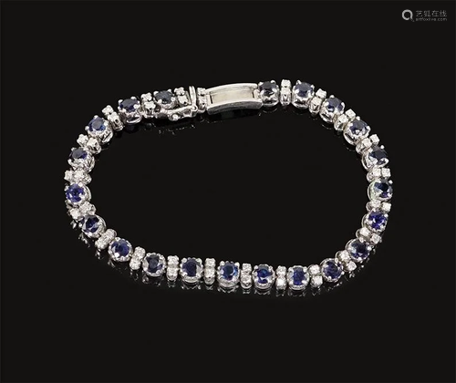 A Sapphire & Diamond Bracelet.