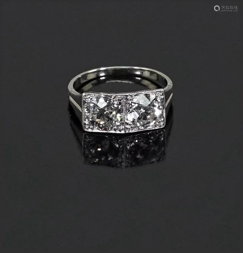 A Diamond Two-Stone Ring.