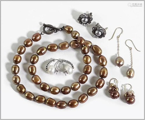 A Collection of Cultured Pearl Jewelry.