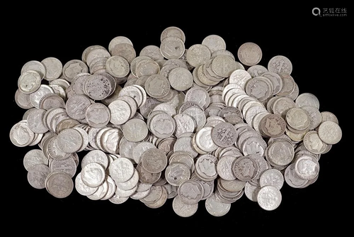 A Group of Roosevelt Silver Dimes.