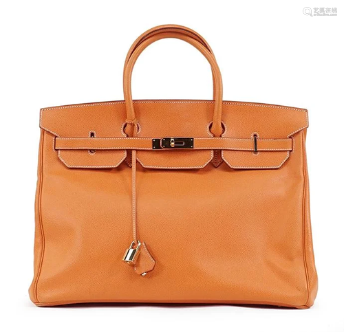 An Artbag Orange Leather Handbag.