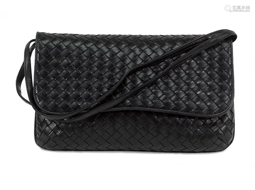 A Bottega Veneta Intrecciato Leather Shoulder Bag.