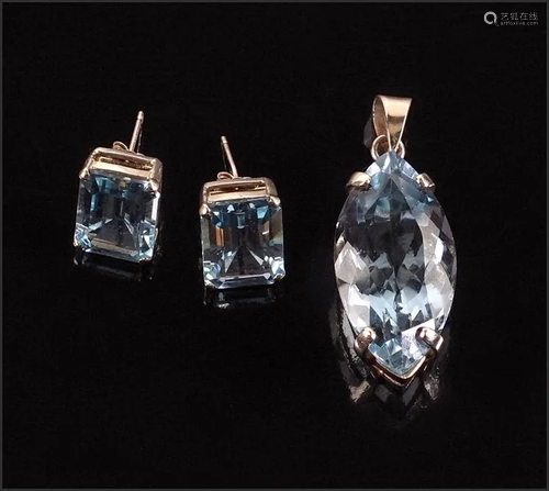 A Suite of Blue Topaz Jewelry.