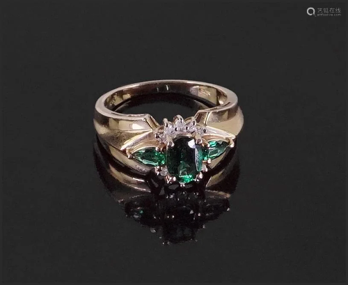 A Lab Created Emerald Ring.