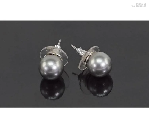 A Pair of Tahitian Pearl Stud Earrings.