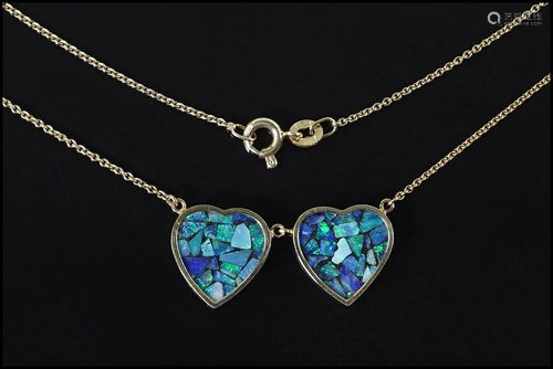 A Mosaic Opal Heart Necklace.