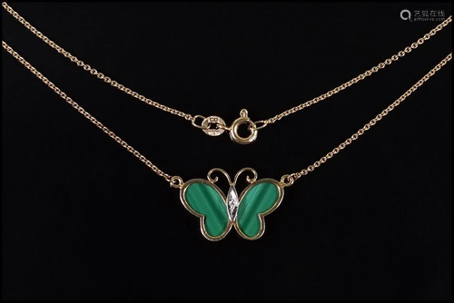 A Malachite Butterfly Necklace.