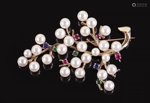 A Gem-Set Tree Brooch.