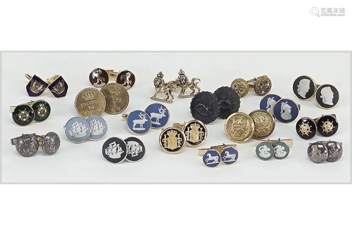 Seven Pairs of Wedgwood Jasperware Cufflinks.