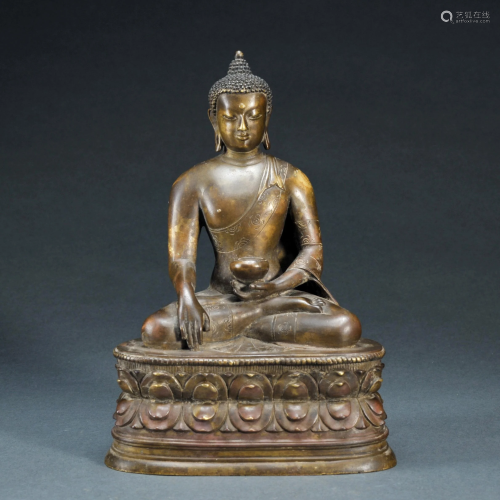A Bronze Seated Medicine Buddha