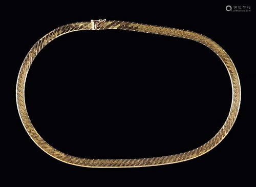 An Italian 14 Karat Yellow Gold Necklace.