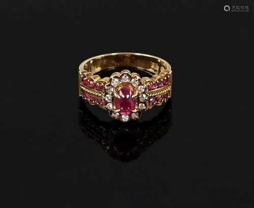 A Ruby and Diamond Ring.