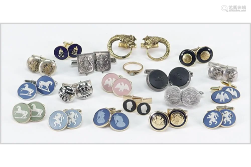 Eight Pairs of Wedgwood Jasperware Cufflinks.