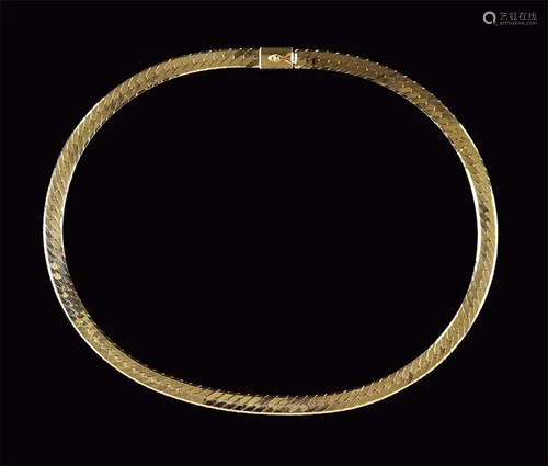 An Italian 14 Karat Yellow Gold Necklace.