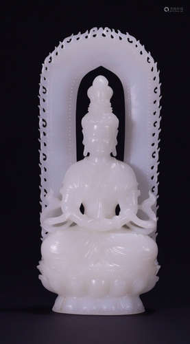 HETIAN JADE GUANYIN BUDDHA STATUE