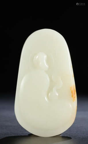 HETIAN JADE BUDDHA PATTERN PENDANT