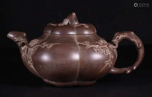 PLUM BLOSSOM PATTERN ZISHA TEAPOT