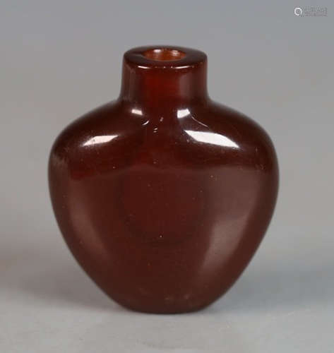 AMBER SNUFF BOTTLE