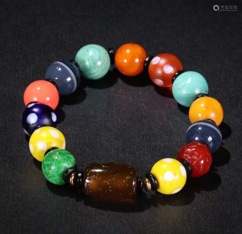 TIBETAN BEESWAX WITH GEM BRACELET