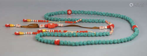 TURQUOISE WITH PEARL BEADS STRING NECKLACE