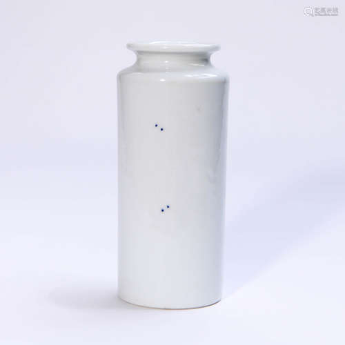 A Sweet White-glazed Dragon Pattern Carved Porcelain Tube Va...