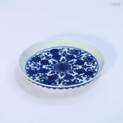 A Blue and White Eight Treasures Pattern Porcelain Plate