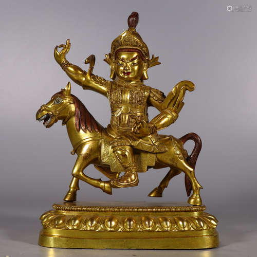 A Gilding Bronze Statue of King Gesar