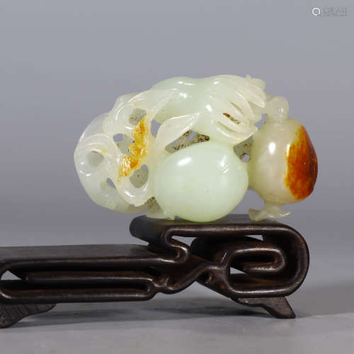 A White Hetian Jade Piercing Ornament