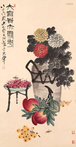 A Chinese Flowers Painting