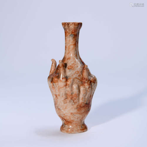 A Stone Grain-glazed Porcelain Buddha’s Hand Type Vase