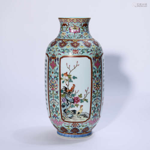 A Famille Rose Flower&Bird Pattern Porcelain Lantern-shaped ...