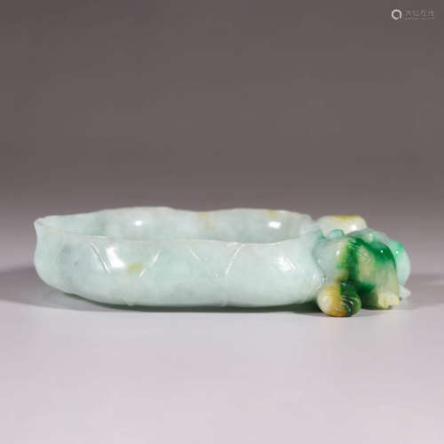 A Lotus Shaped Jadeite Brush Washer