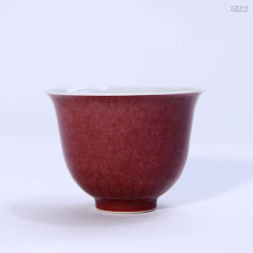 A Cowpea red-glazed Porcelain Cup