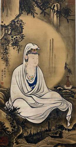 A Chinese Guanyin Painting, Su Liupeng Mark