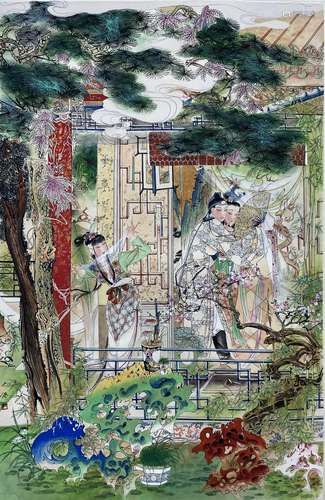 A Chinese Figures Painting, Hu Yefo Mark