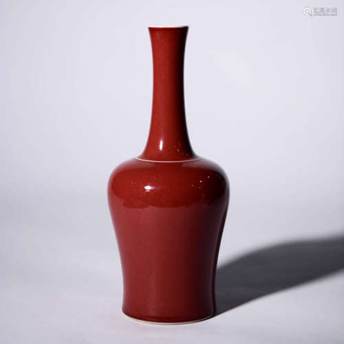 A Red-glazed Porcelain Bell-shaped Zun