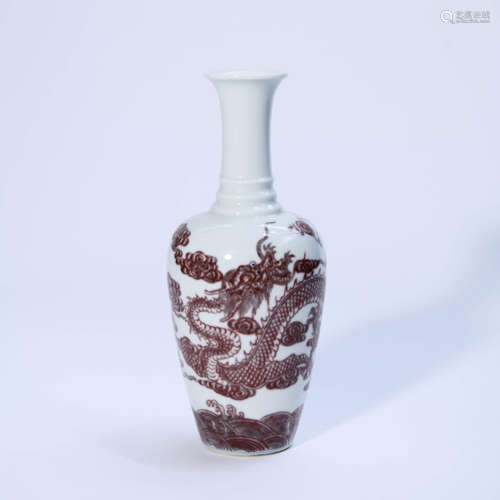 An Underglazed Red Dragon Pattern Porcelain Zun