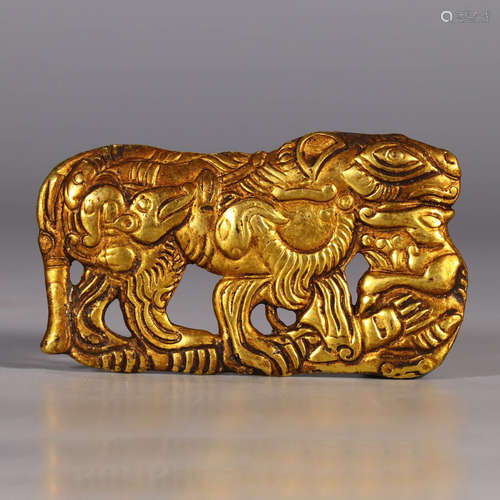 A Gilded Bronze Beast Shaped Accessory