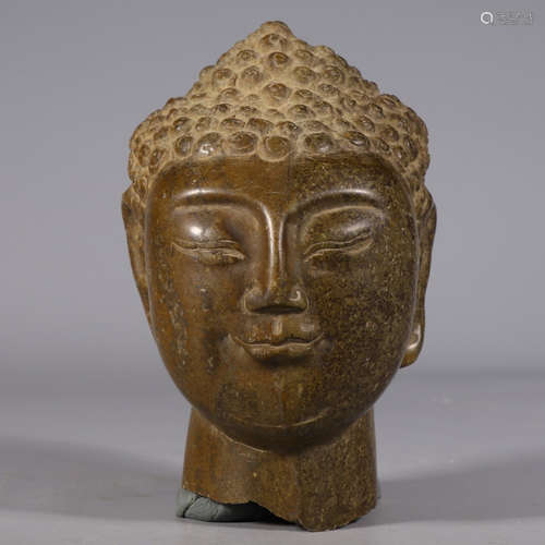 A Bluestone Carved Sakyamuni Buddha Bead Ornament