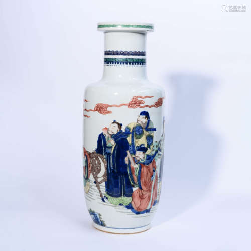 A Blue&White Famille Verte Eight Immortal Figures Porcelain ...