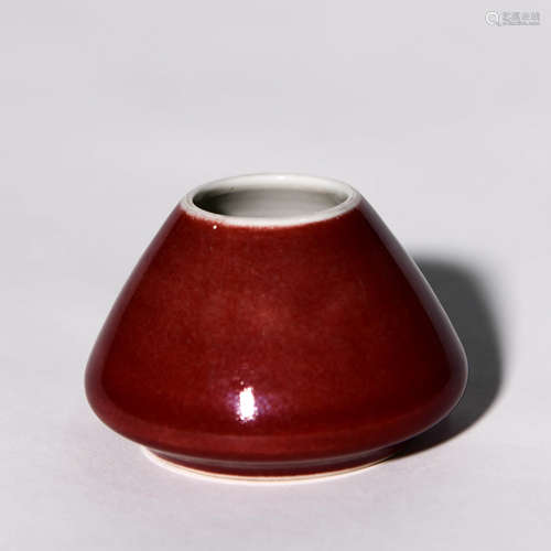 A Red-glazed Porcelain Water Pot