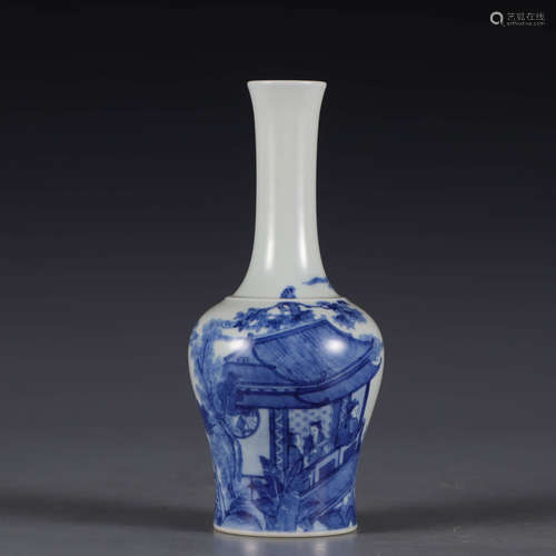 A Blue and White Figures Porcelain Vase