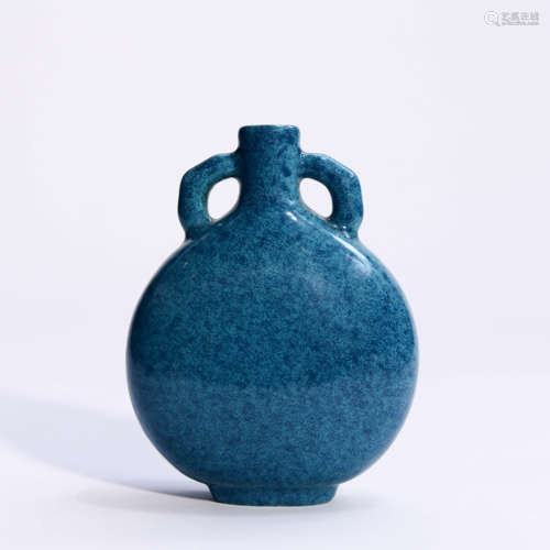 A Lujun-glazed Double-eared Porcelain Vase