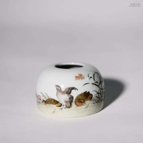 A Famille Rose Floral Porcelain Water Pot